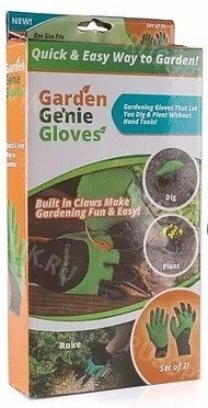 Садовые перчатки с когтями Garden Genie Gloves от компании TOP500 - фото 1