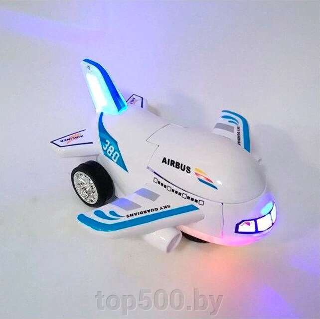 Самолет Airbus Робот трансформер 2 в 1 музыкальный светящийся от компании TOP500 - фото 1