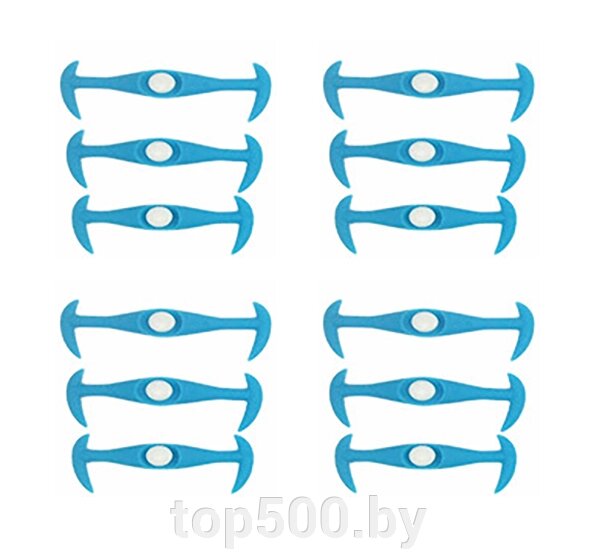 Шнурки силиконовые V-Laces   (разные цвета) набор 12 шт от компании TOP500 - фото 1