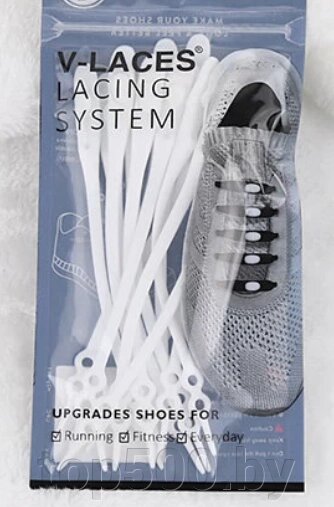 Силиконовые шнурки для обуви (Model 2) Белый от компании TOP500 - фото 1