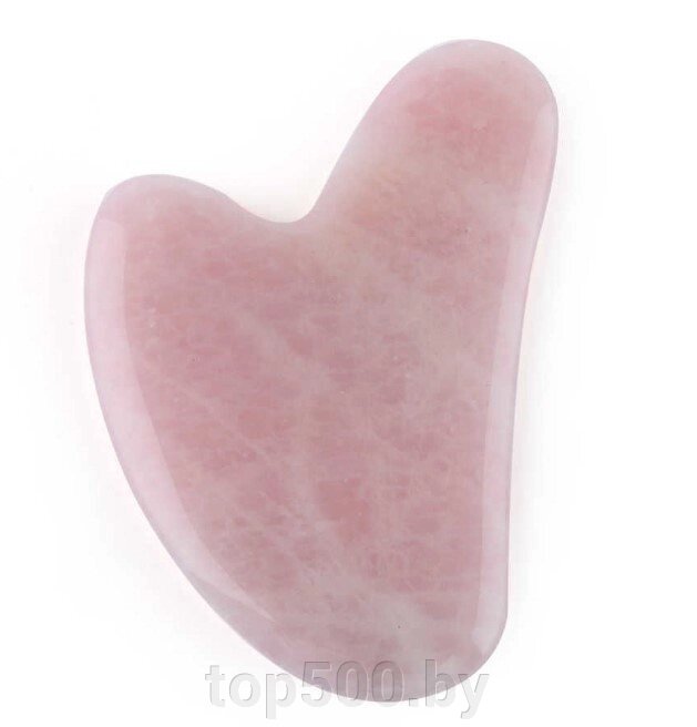 Скребок для массажа Гуаша Форма 01 розовый Сердечко от компании TOP500 - фото 1