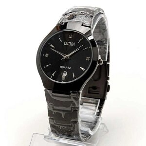 Стильные мужские часы DOM . Часы Dom (черный браслет)
