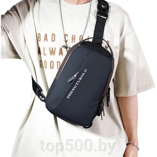 Сумка - рюкзак через плечо Shengtubolo с USB. Сумка слинг от компании TOP500 - фото 1