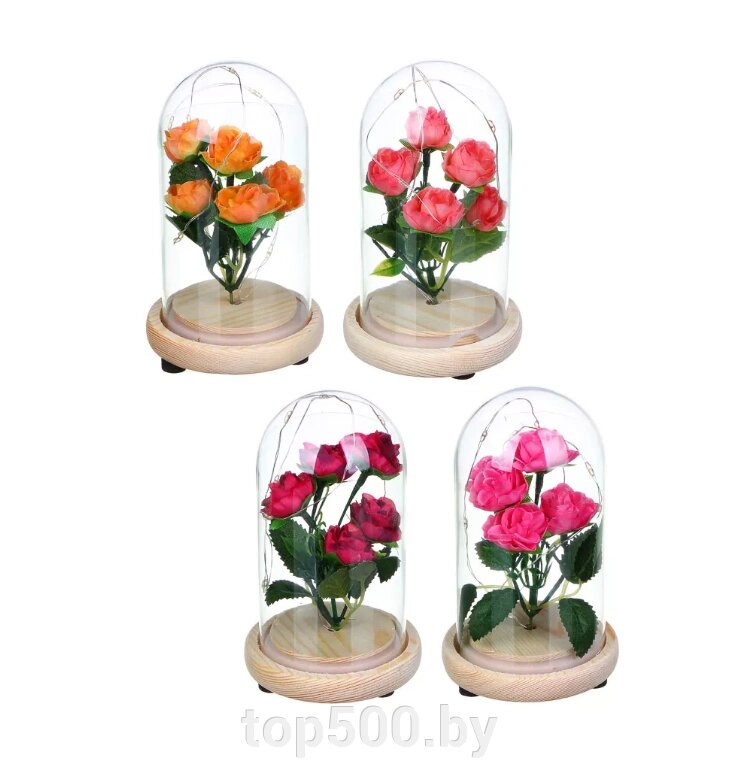 Светильник–цветочная композиция Букет роз в колбе (15 см) от компании TOP500 - фото 1