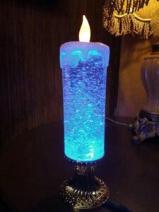 Светодиодная свеча с блестками. Лава лампа - свеча