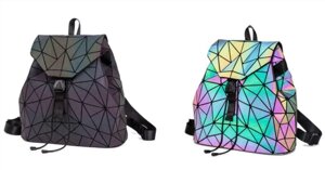 Светящийся неоновый рюкзак-сумка Хамелеон. Светоотражающий рюкзак (р. L) Абстракция