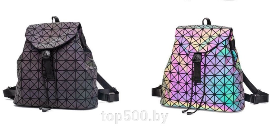 Светящийся неоновый рюкзак-сумка  Хамелеон. Светоотражающий рюкзак (р.L) от компании TOP500 - фото 1