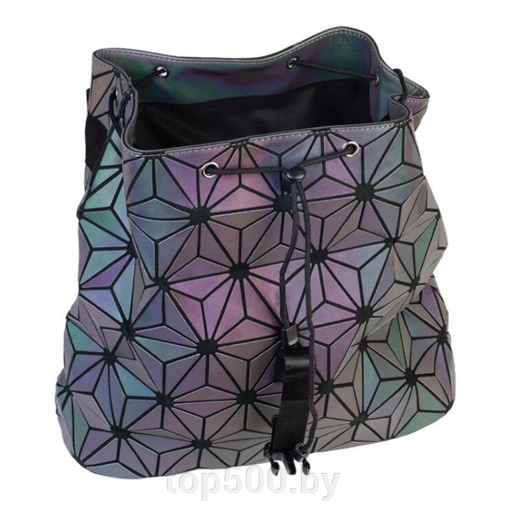Светящийся неоновый рюкзак-сумка  Хамелеон. Светоотражающий рюкзак (р.M) от компании TOP500 - фото 1