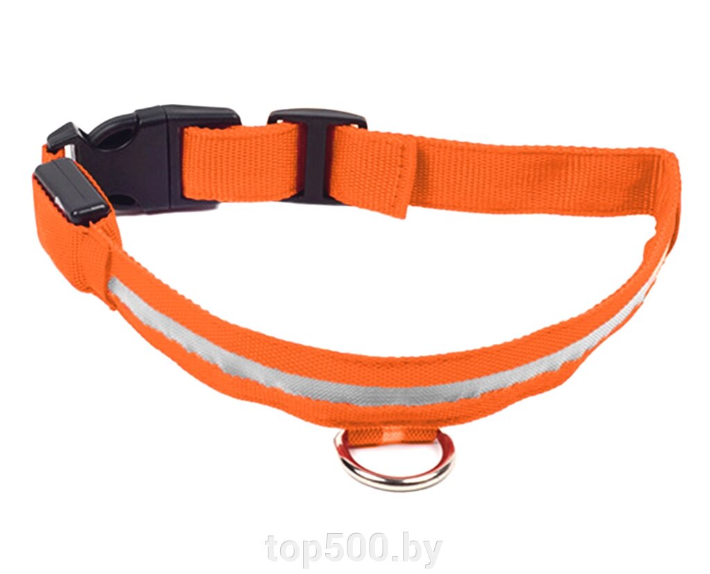 Светящийся ошейник  для собак SIPL оранжевый от компании TOP500 - фото 1