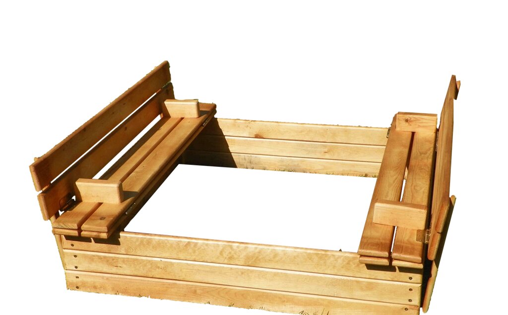 Деревянная песочница с крышкой 150*150 см от компании 7store - Ваш интернет-магазин - фото 1