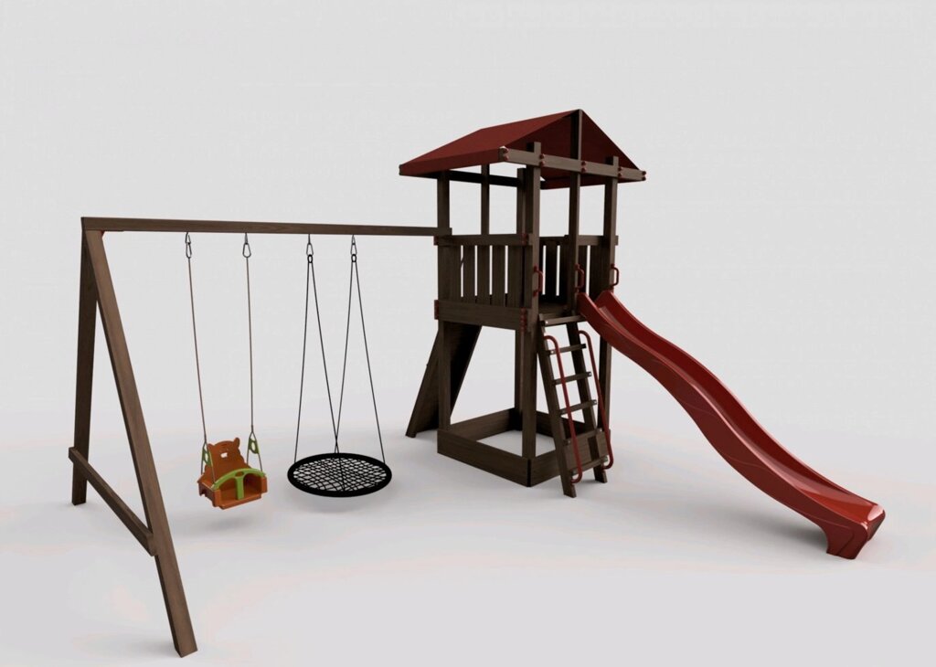 Детская игровая площадка с качелями и горкой 2,2 м "Непоседа" Модель 2 от компании 7store - Ваш интернет-магазин - фото 1