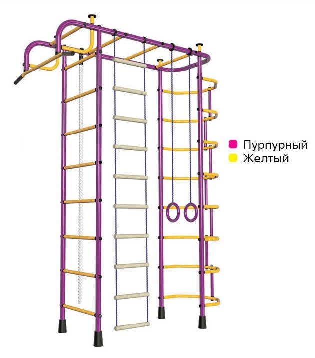 Детский спорткомплекс "Пионер 2М" пурпурно/жёлтый от компании 7store - Ваш интернет-магазин - фото 1