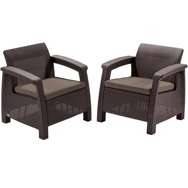 Комплект мебели Keter Corfu duo set коричневый от компании 7store - Ваш интернет-магазин - фото 1
