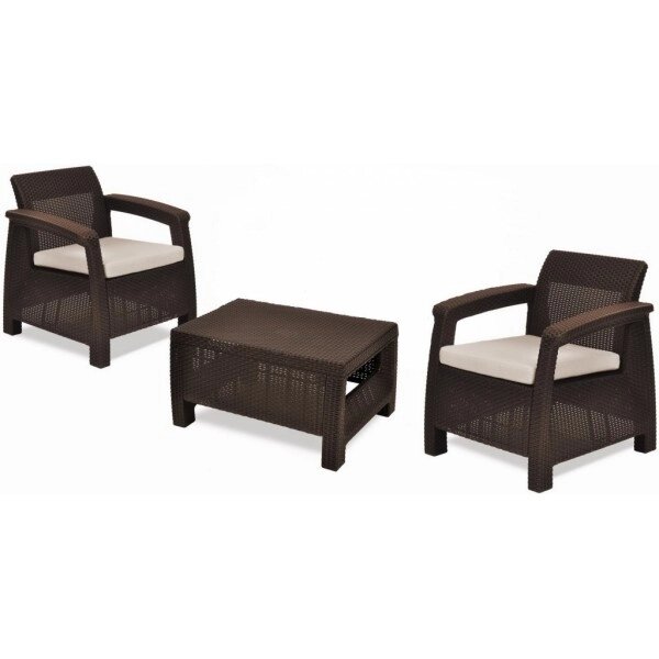 Комплект мебели Keter Corfu Weekend Set коричневый от компании 7store - Ваш интернет-магазин - фото 1