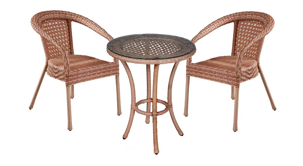 Комплект садовой мебели DECO 2 с круглым столом, капучино от компании 7store - Ваш интернет-магазин - фото 1