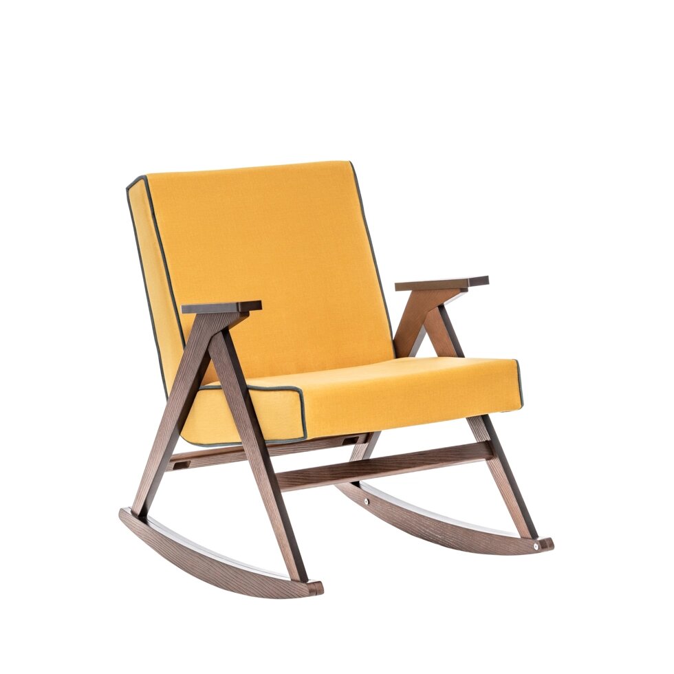 Кресло-качалка Вест Орех, ткань Fancy 48, кант Fancy 37 от компании 7store - Ваш интернет-магазин - фото 1