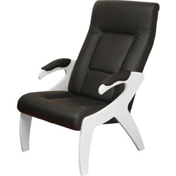 Кресло Мебелик Монти экокожа черный, каркас белый от компании 7store - Ваш интернет-магазин - фото 1