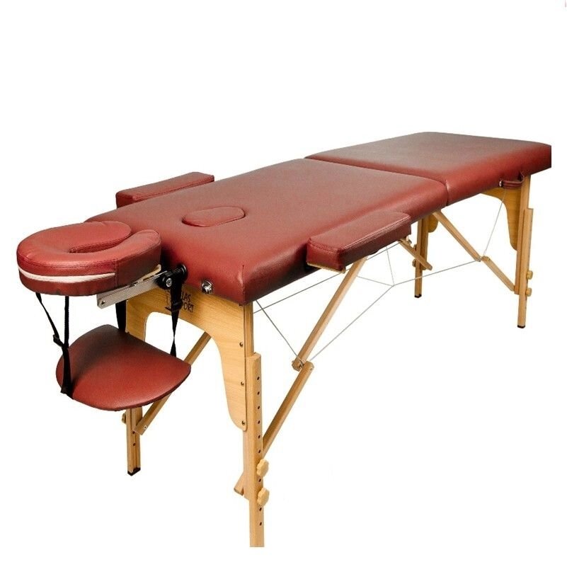 Массажный стол Atlas Sport складной 2-с деревянный 70 см бургунди от компании 7store - Ваш интернет-магазин - фото 1