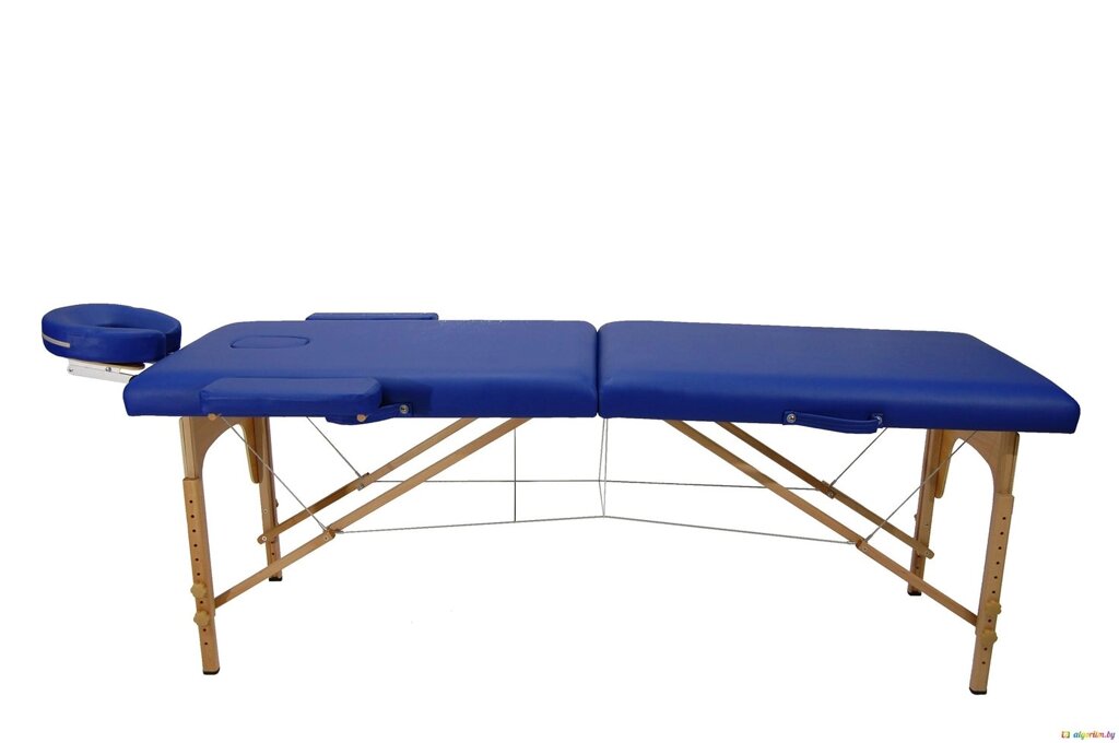 Массажный стол Atlas Sport складной 2-с деревянный синий от компании 7store - Ваш интернет-магазин - фото 1