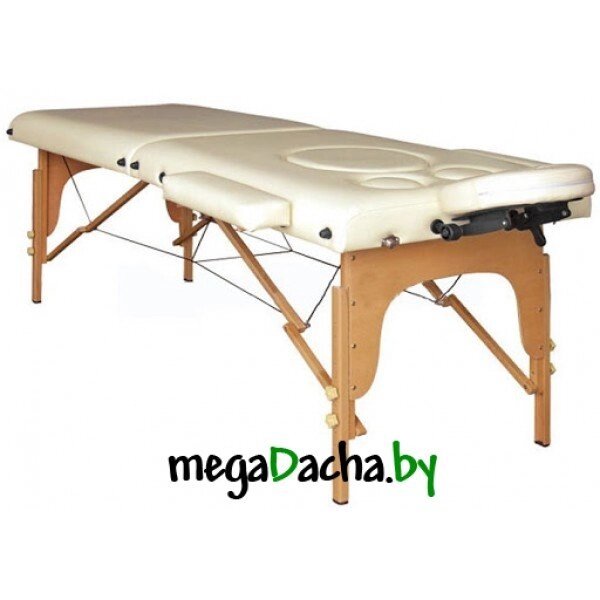 Массажный стол для беременных Atlas Sport 70 см складной 2-с деревянный (бежевый) от компании 7store - Ваш интернет-магазин - фото 1