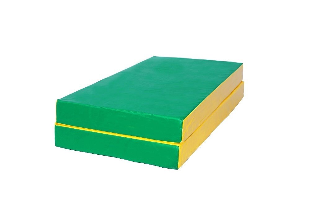 Мат № 3 (100 х 100 х 10) складной "КМС" зелёно/жёлтый от компании 7store - Ваш интернет-магазин - фото 1