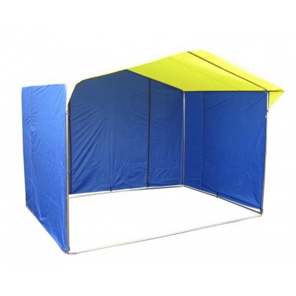Торговая палатка «ДОМИК» 3 X 2 из трубы 25 мм синий/желтый - фото