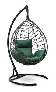 Подвесное кресло LAURA OUTDOOR Alicante черное, зеленая подушка