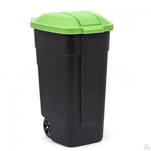 Контейнер для мусора на колесах REFUSE BIN 110 л, черный/зеленый