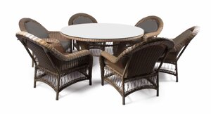 Комплект садовой мебели CHELSEA с круглым столом, коричневый