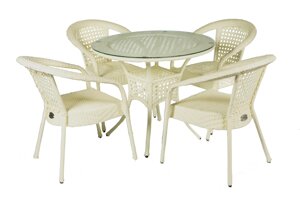 Комплект садовой мебели DECO 4 с круглым столом, белый