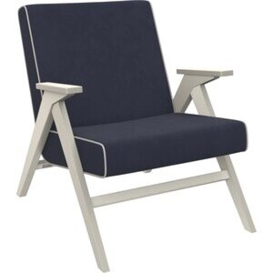 Кресло для отдыха Мебель Импэкс Вест дуб шампань ткань Verona denim blue, кант Verona light grey