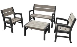 Комплект мебели Keter MONTERO WLF Bench set (диван, 2 кресла, столик)