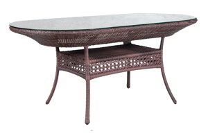 Стол садовый обеденный овальный CAMELLIA 7034П Шоколад