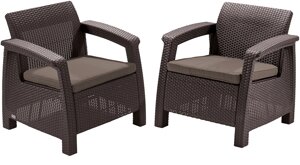 Комплект мебели Keter Corfu duo set коричневый