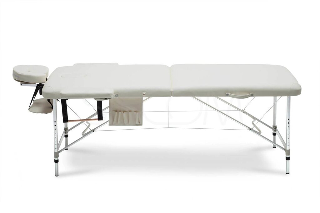 Складной 2-х секционый алюминиевый массажный стол Body. Fit 70 см бежевый - описание