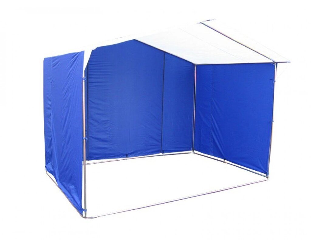 Торговая палатка Домик 2.5х2.0 м труба 25 мм тент ПВХ белый/синий от компании 7store - Ваш интернет-магазин - фото 1