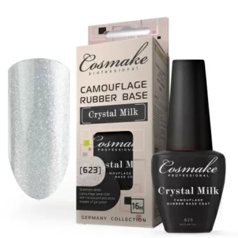 База камуфлирующая Cosmake 623 Camouflage Rubber Base Crystal Milk с шиммером 16мл от компании Интернет-магазин BeautyShops - фото 1
