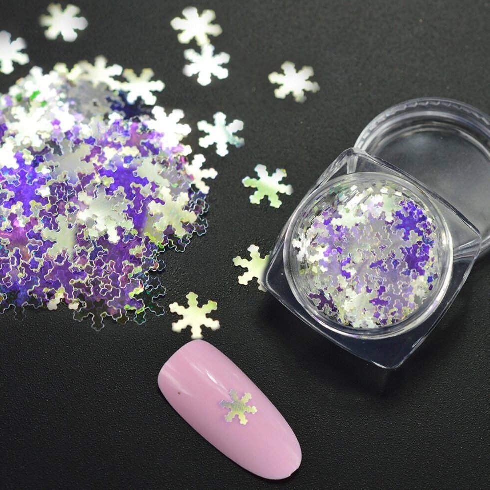 Дизайн для ногтей "Снежинки" TNL белые от компании Интернет-магазин BeautyShops - фото 1