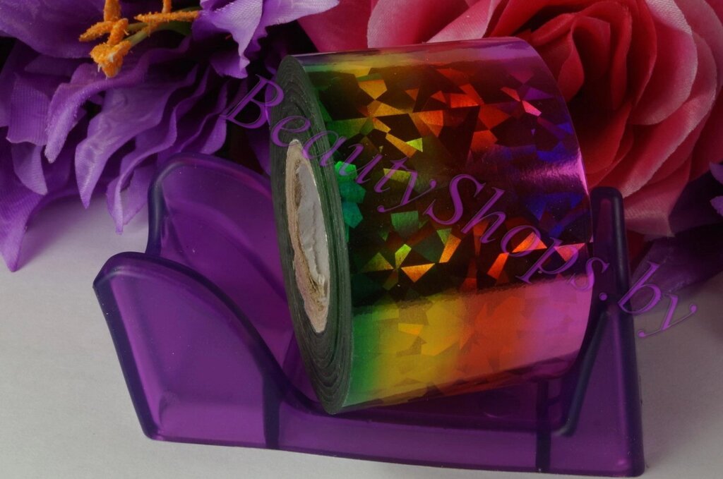 Фольга переводная №08 (1м) трехслойная цветная голографика от компании Интернет-магазин BeautyShops - фото 1