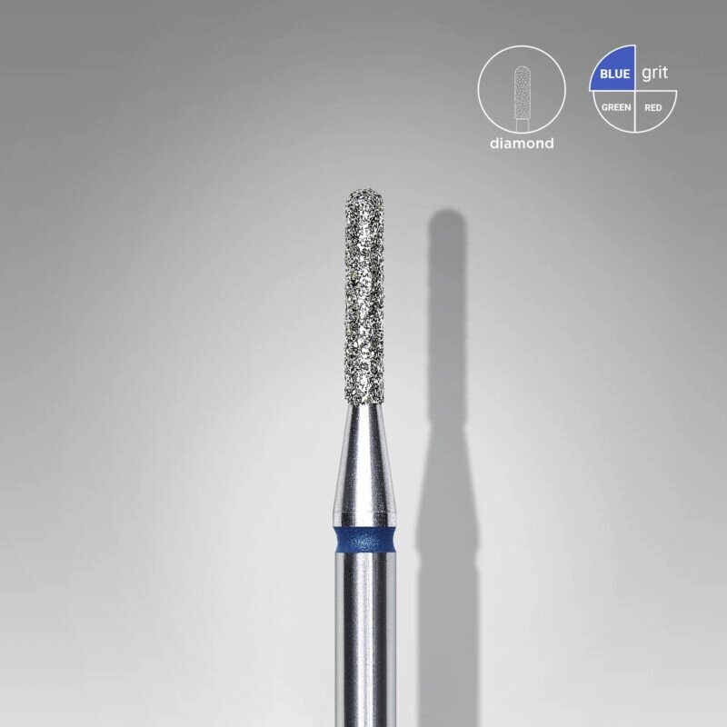 Фреза алмазная Staleks Pro Expert цилиндр закругленный синяя диаметр 1,4 мм / рабочая часть 8 мм (104.141.524.014) от компании Интернет-магазин BeautyShops - фото 1