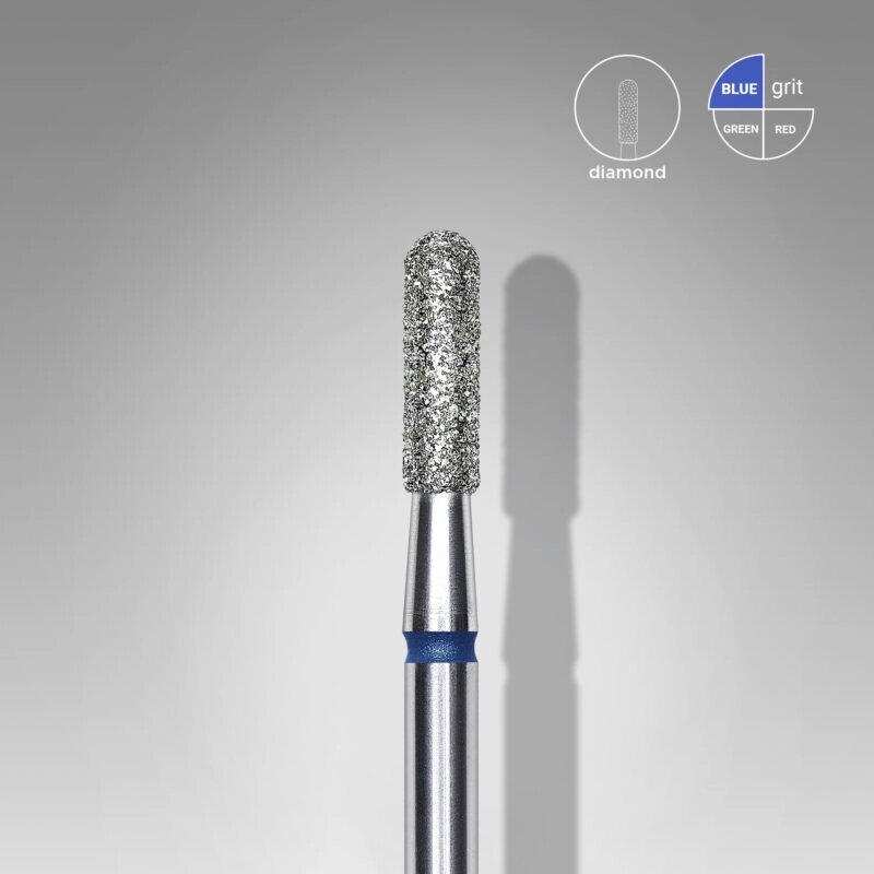 Фреза алмазная Staleks Pro Expert цилиндр закругленный синяя диаметр 2,3 мм / рабочая часть 8 мм (104.141.524.023) от компании Интернет-магазин BeautyShops - фото 1