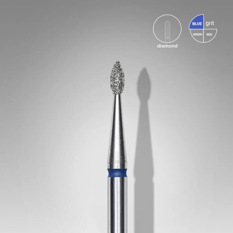 Фреза алмазная Staleks Pro Expert капля синяя диаметр 1,6 мм/ рабочая часть 4 мм (104.257.524.016) от компании Интернет-магазин BeautyShops - фото 1