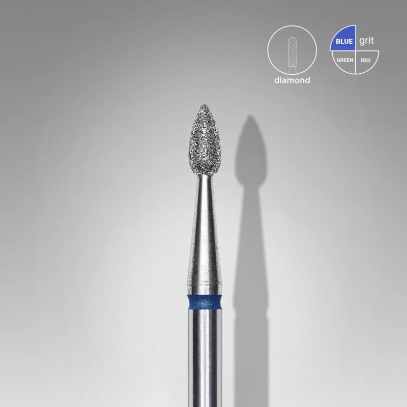 Фреза алмазная Staleks Pro Expert капля синяя диаметр 2,3 мм/ рабочая часть 5 мм (104.257.524.023) от компании Интернет-магазин BeautyShops - фото 1