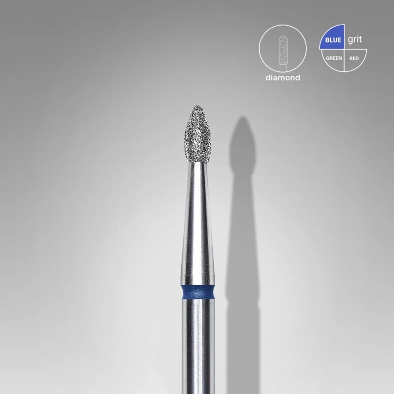 Фреза алмазная Staleks Pro Expert почка острая синяя диаметр 1,8 мм / рабочая часть 4 мм (104.243.524.018) от компании Интернет-магазин BeautyShops - фото 1