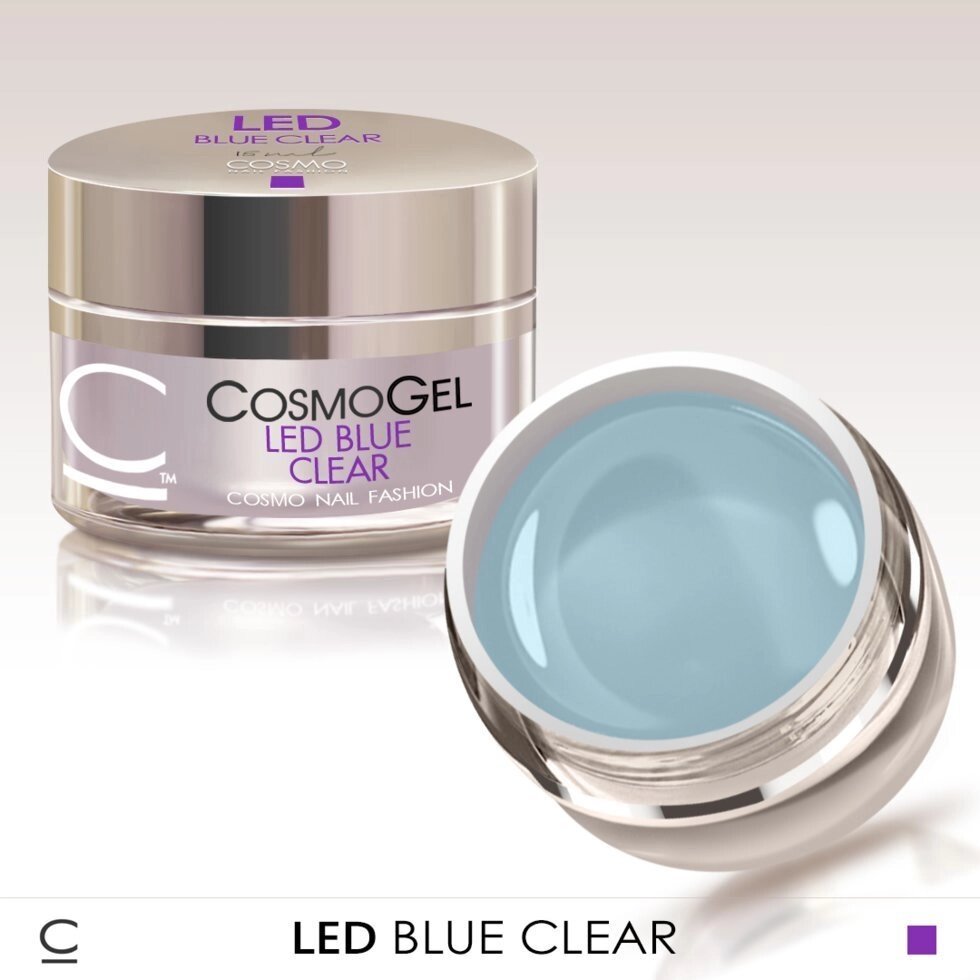 Гель COSMO Led Blue Clear Прозрачный с голубым оттенком 15мл от компании Интернет-магазин BeautyShops - фото 1