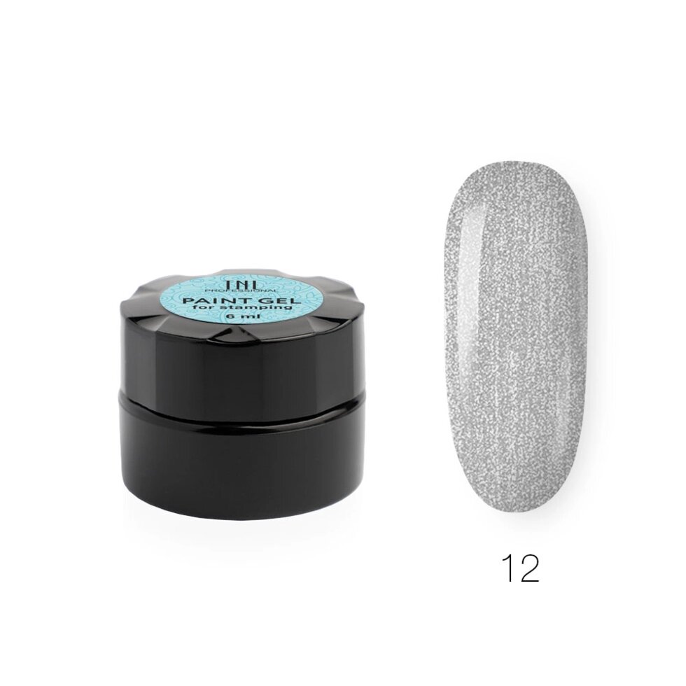 Гель-краска для стемпинга TNL paint gel for stamping 6мл 12 серебрянная от компании Интернет-магазин BeautyShops - фото 1