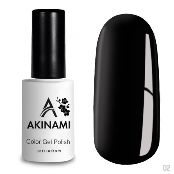 Гель-лак Akinami 9мл №02 Black от компании Интернет-магазин BeautyShops - фото 1