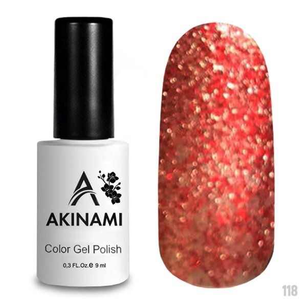 Гель-лак Akinami 9мл №118 Red Sparkle от компании Интернет-магазин BeautyShops - фото 1