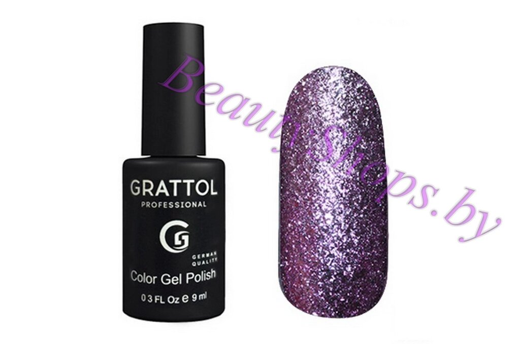 Гель-лак Grattol 9мл Vegas 015 фиолетовый фольгированный от компании Интернет-магазин BeautyShops - фото 1