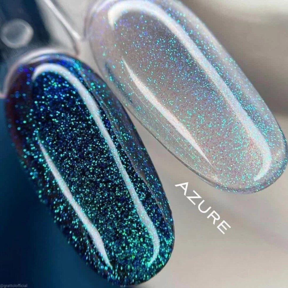 Гель-лак Grattol Opal Azure 9мл прозрачный с голографическими блёстками от компании Интернет-магазин BeautyShops - фото 1